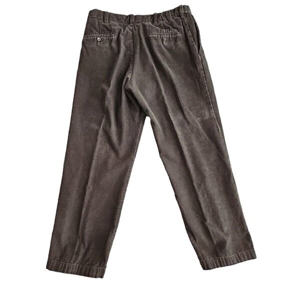 Haggar Corduroy Pants Men's 36x29 Dark Brown Premium Stretch WPL 386 Adjustable - Picture 3 of 16
